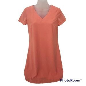 Japna Women's Coral Short Sleeved Shift Dress Size Small